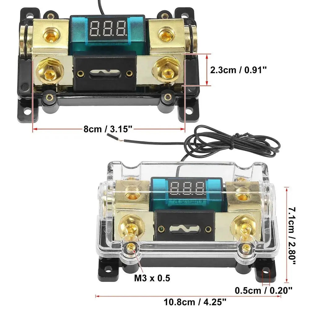 ANL Fuse Holder with LED Digital Voltage Display – 300A | 0/2/4 Gauge | Universal Car Audio Power Fuse Block Tuck's Performance