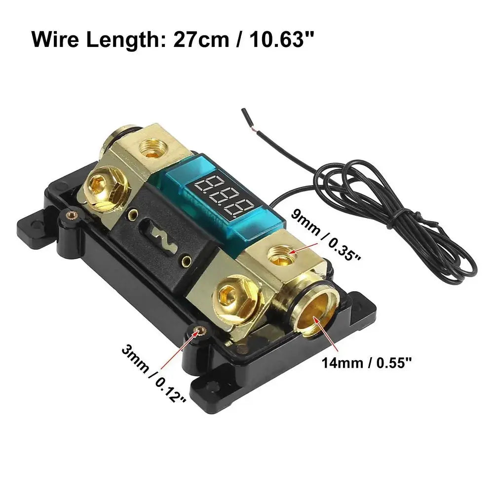 ANL Fuse Holder with LED Digital Voltage Display – 300A | 0/2/4 Gauge | Universal Car Audio Power Fuse Block Tuck's Performance