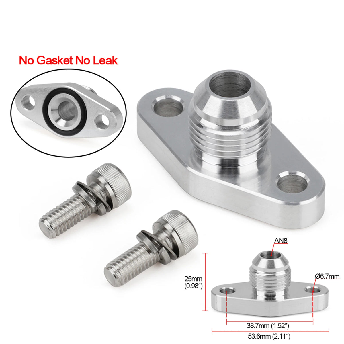 Universal 8AN Turbo Oil Return Drain Flange 38mm Bride Turbo AN8 for GT15 GT17 IHI RHF4 TD04 KKK K03 Garrett Tuck's Performance
