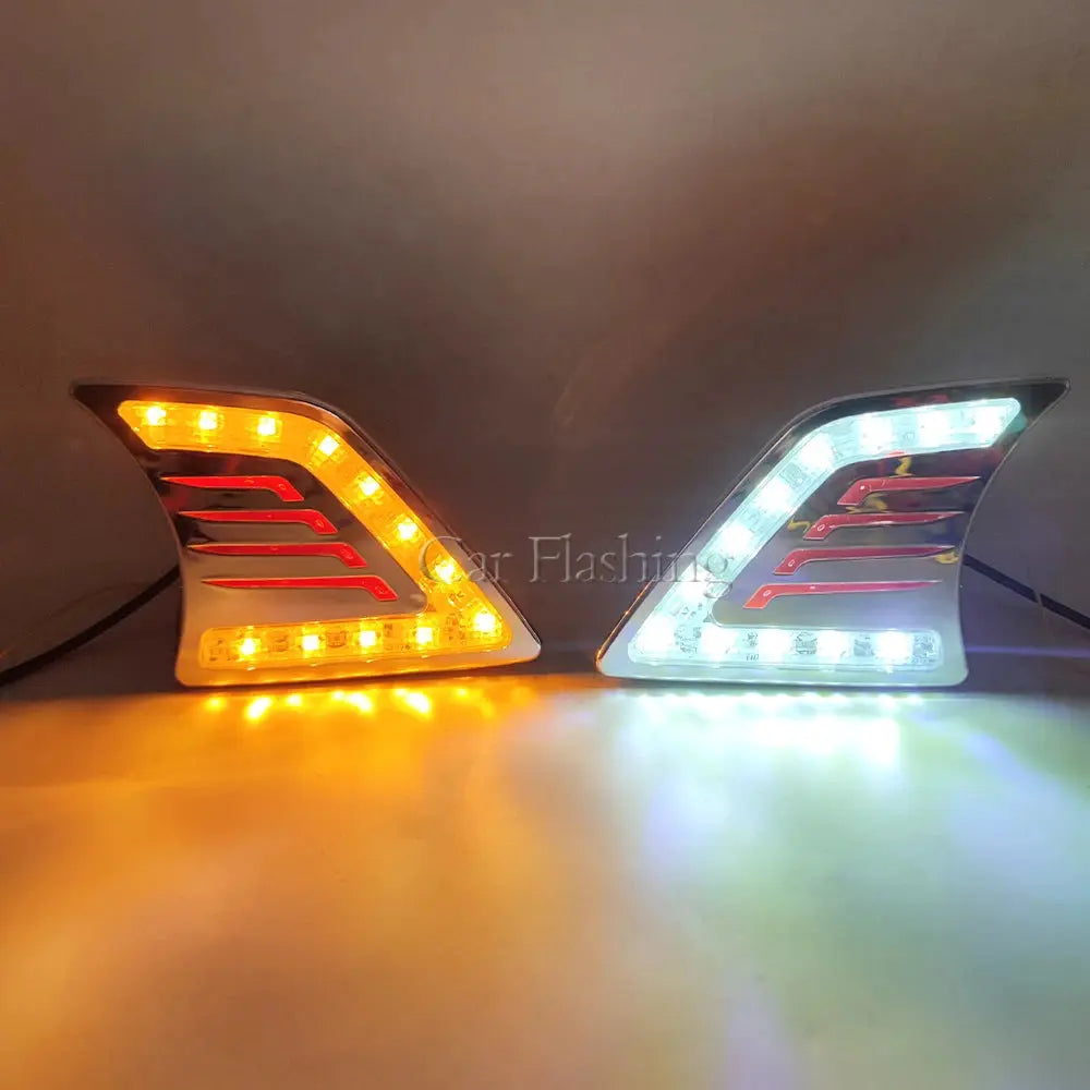 Car DRL For Toyota Hilux Vigo 2012 2013 2014 LED Daytime Running Light Daylight turn Signal lamp Fog lamp cover Tuck's Performance