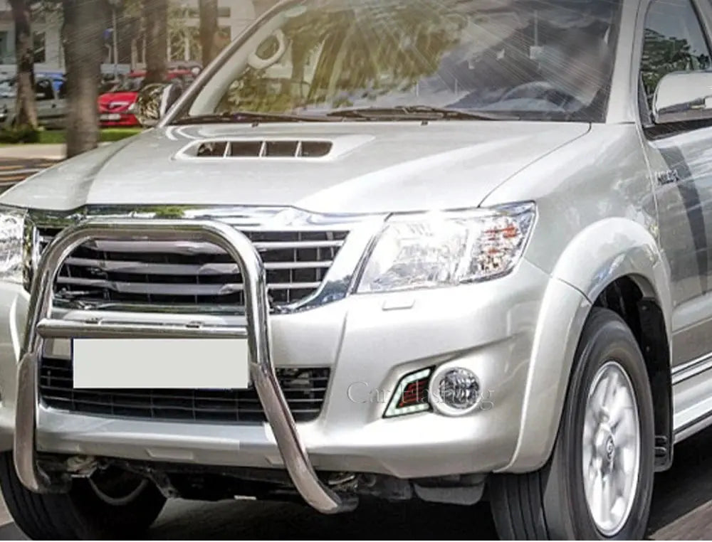 Car DRL For Toyota Hilux Vigo 2012 2013 2014 LED Daytime Running Light Daylight turn Signal lamp Fog lamp cover Tuck's Performance