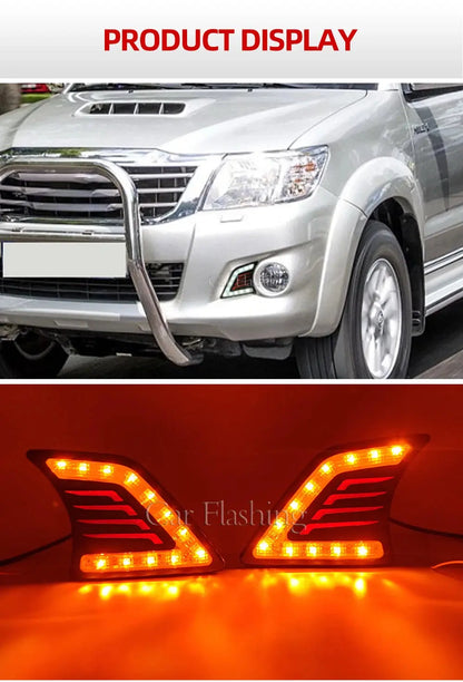 Car DRL For Toyota Hilux Vigo 2012 2013 2014 LED Daytime Running Light Daylight turn Signal lamp Fog lamp cover Tuck's Performance