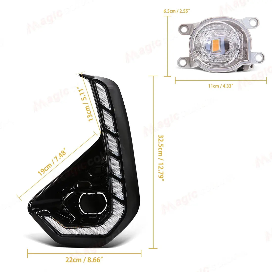 Car Light drl For Toyota Hilux 2024 2025 Daytime Running Light LED Fog Lamp Assembly Turn Signal Headlight Driving Lamp 12V Tuck's Performance