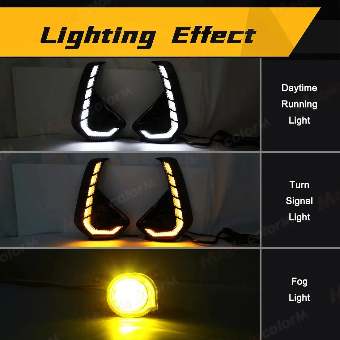 Car Light drl For Toyota Hilux 2024 2025 Daytime Running Light LED Fog Lamp Assembly Turn Signal Headlight Driving Lamp 12V Tuck's Performance