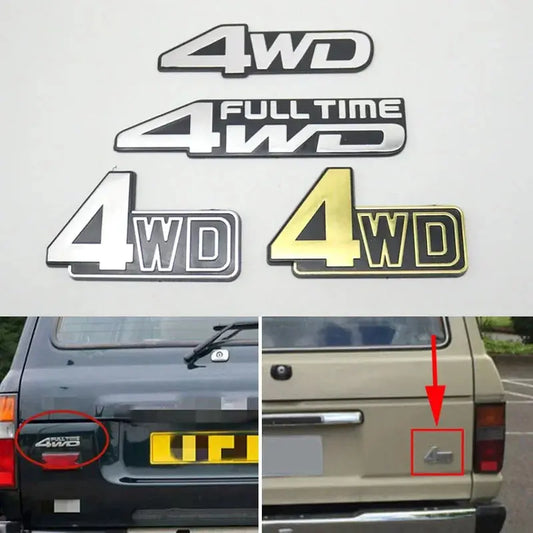 Car Rear 4WD Full Time Emblem Styling Sticker Trunk Logo Decal Taigate Nameplate for Land Cruiser FJ60 62 FJ80 FZJ80 LX450