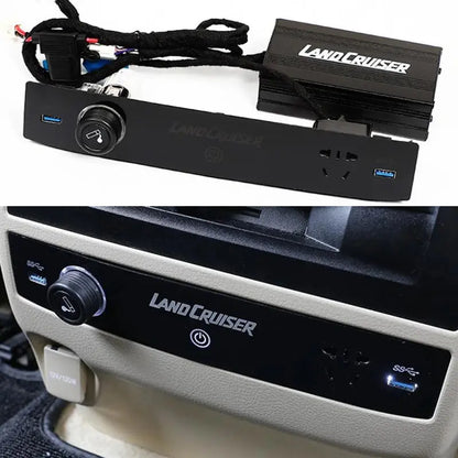 Car Rear Sear Multifuction USB Socket Port Voltmeter Charger Cigarette lighter Rocker Switch For Toyota Land Cruiser 200 Tuck's Performance