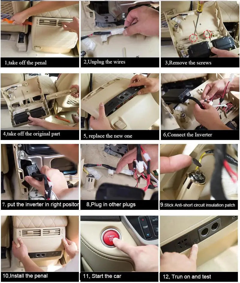 Car Rear Sear Multifuction USB Socket Port Voltmeter Charger Cigarette lighter Rocker Switch For Toyota Land Cruiser 200 Tuck's Performance