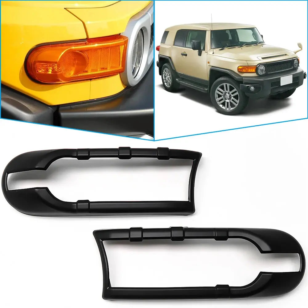 Car Styling ABS  Front Head Light Headlight Protection Cover Trim For Toyota FJ Cruiser 2007-2018 2019 2020 2021 2022 Tuck's Performance