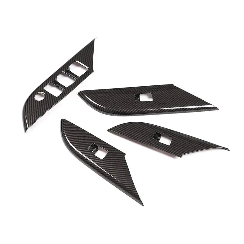 ABS Carbon Fiber Window Switch Trim – Fits Toyota Hilux Dual Cab 2015–2021