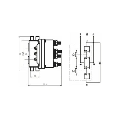 For ATV SUV Premium 12V 250A Universal Winch Solenoid Relay Winch Solenoid Relay Contactor Replacement Accessories Tuck's Performance