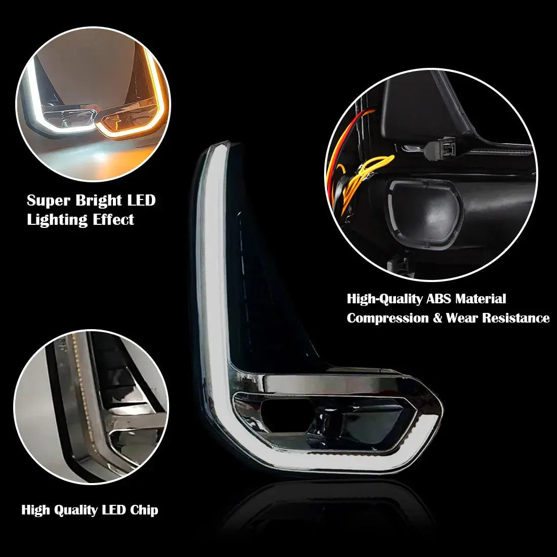 For Toyota Hilux Revo 2020 2021 Led DRL Fog Lamp Daytime Running Light Day Bumper Driving Waterproof Turn Signal Wires Switch Tuck's Performance
