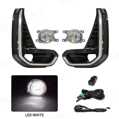 For Toyota Hilux Revo 2020 2021 Led DRL Fog Lamp Daytime Running Light Day Bumper Driving Waterproof Turn Signal Wires Switch Tuck's Performance