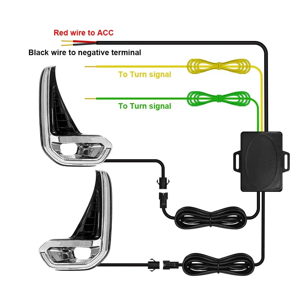 For Toyota Hilux Revo 2020 2021 Led Fog Lamp Daytime Running Light Day Bumper Driving Turn Signal Wires Switch Car Accessories Tuck's Performance
