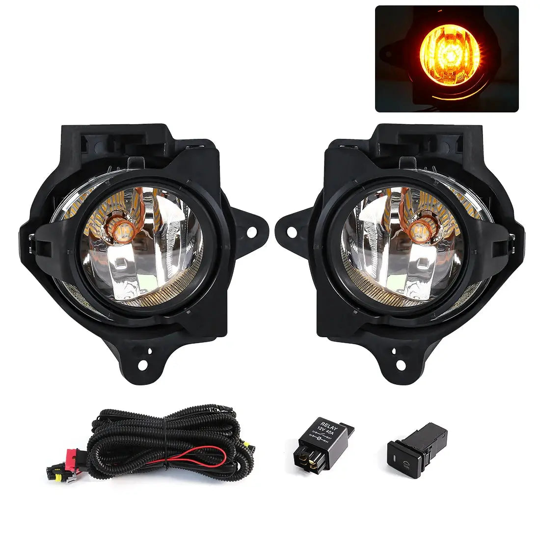 For Toyota Hilux Vigo MK7 2011 2012 2013 2014 2015 LED Car Fog Lamps Front Bumper Headlight Halogen Bulb With Wires Accessories Tuck's Performance