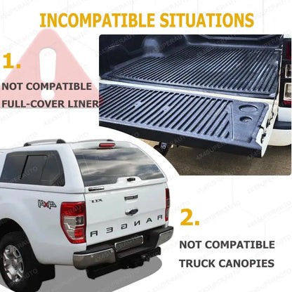 Ford Ranger 2012–2022 Tailgate Rail Guard Cover – No Drill ABS Rear Protector Tuck's Performance