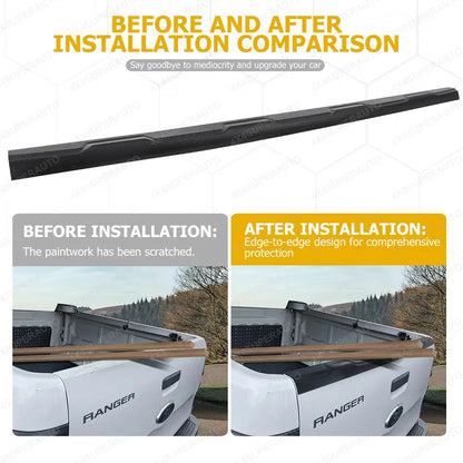 Ford Ranger 2012–2022 Tailgate Rail Guard Cover – No Drill ABS Rear Protector Tuck's Performance