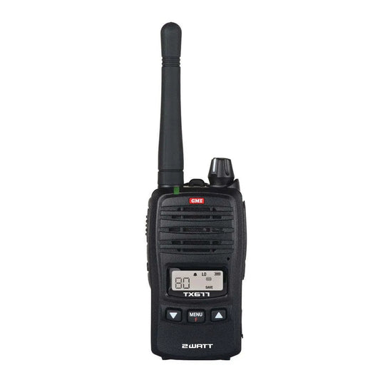 GME TX677 Handheld UHF Radio – 2 Watt, USB Rechargeable, Compact Design | 2-Year Warranty Tuck's Performance