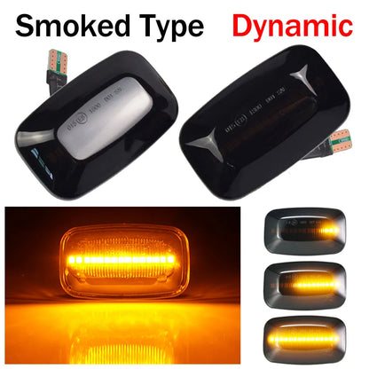 2Pcs For Toyota Landcruiser Land Cruiser 70 80 100 Series Flowing LED Side Marker Turn Signal Lights Indicator Blinker Lamps Tuck's Performance