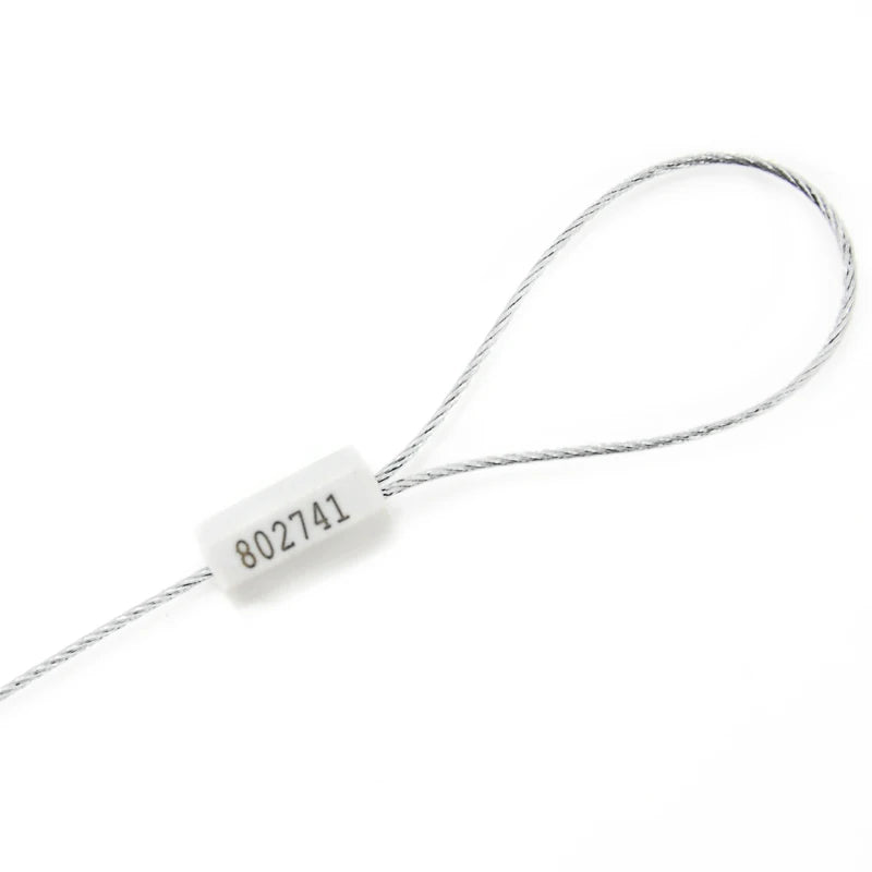 Tamper-proof numbered cable seal - white