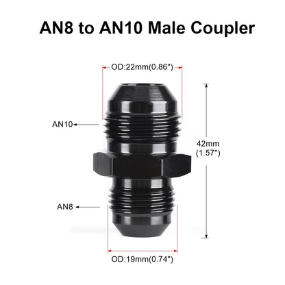 Oil Fuel Hose End Adapter an Straight AN Male To AN Male Coupler AN4 AN6 AN8 AN10 Fittings Aluminum Male Flare AN8 Fitting Tuck's Performance