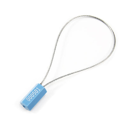Tamper-proof numbered cable seal - light blue