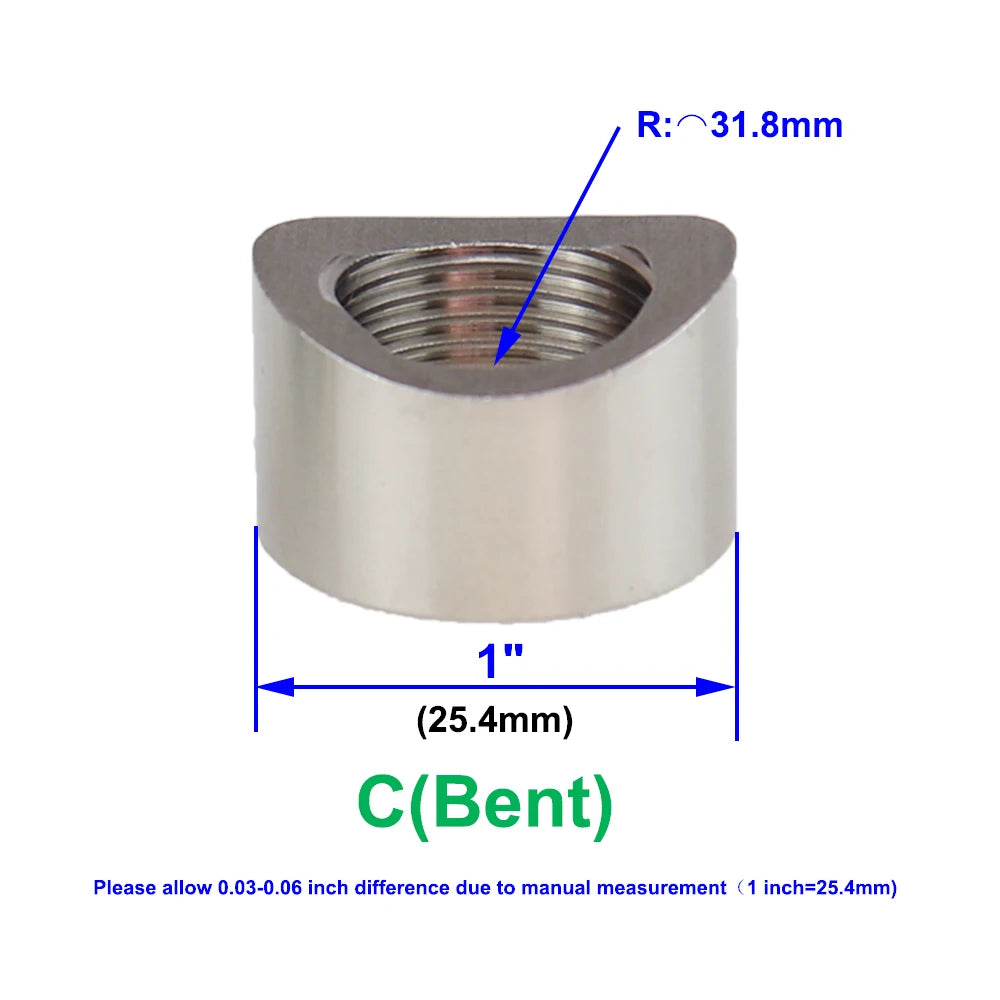 Oxygen Sensor Stainless Steels Bung Plug Nut Stepped Mounting Cap Kit Plug Nut Plug Wideband Nut Fitting Weld Bungs M18X1.5 Tuck's Performance