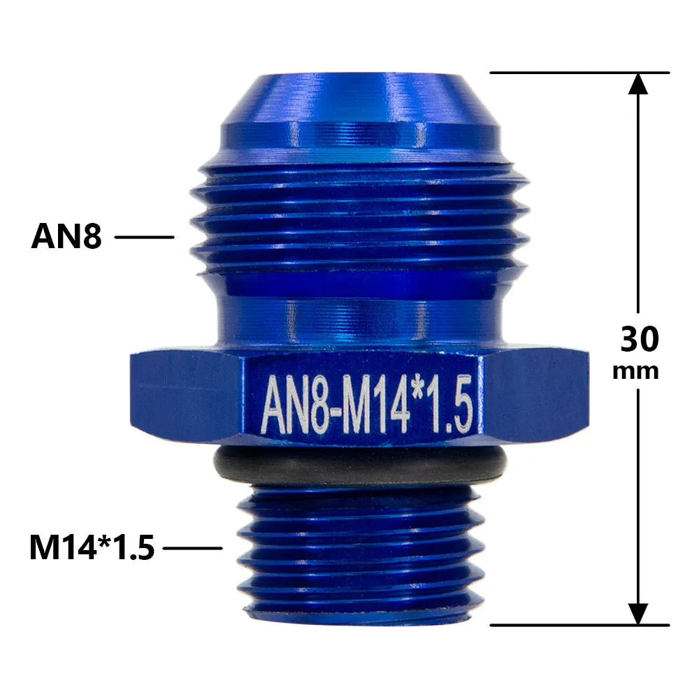 1Pcs Aluminum Alloy AN6/AN8/AN10/AN12 to AN/M14/M16/M18x1.5 Metric Fuel Hose Adapter Pipe Thread Fitting for Oil Cooler System Tuck's Performance