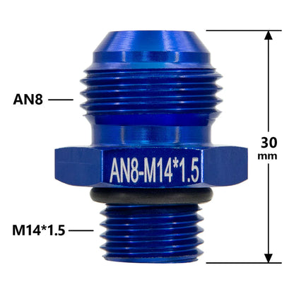 1Pcs Aluminum Alloy AN6/AN8/AN10/AN12 to AN/M14/M16/M18x1.5 Metric Fuel Hose Adapter Pipe Thread Fitting for Oil Cooler System Tuck's Performance