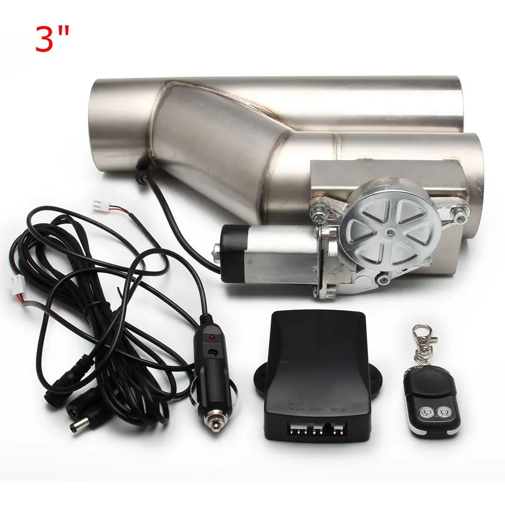 Universal  2.5'' 3" Electric Exhaust Cutout Valve Y Pipe Exhaust Pipe Single Valve System with Controller Remote Kit Tuck's Performance