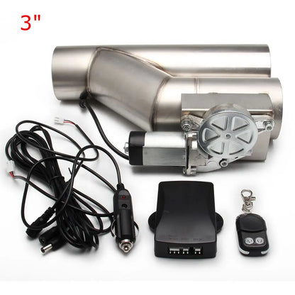 Universal  2.5'' 3" Electric Exhaust Cutout Valve Y Pipe Exhaust Pipe Single Valve System with Controller Remote Kit Tuck's Performance