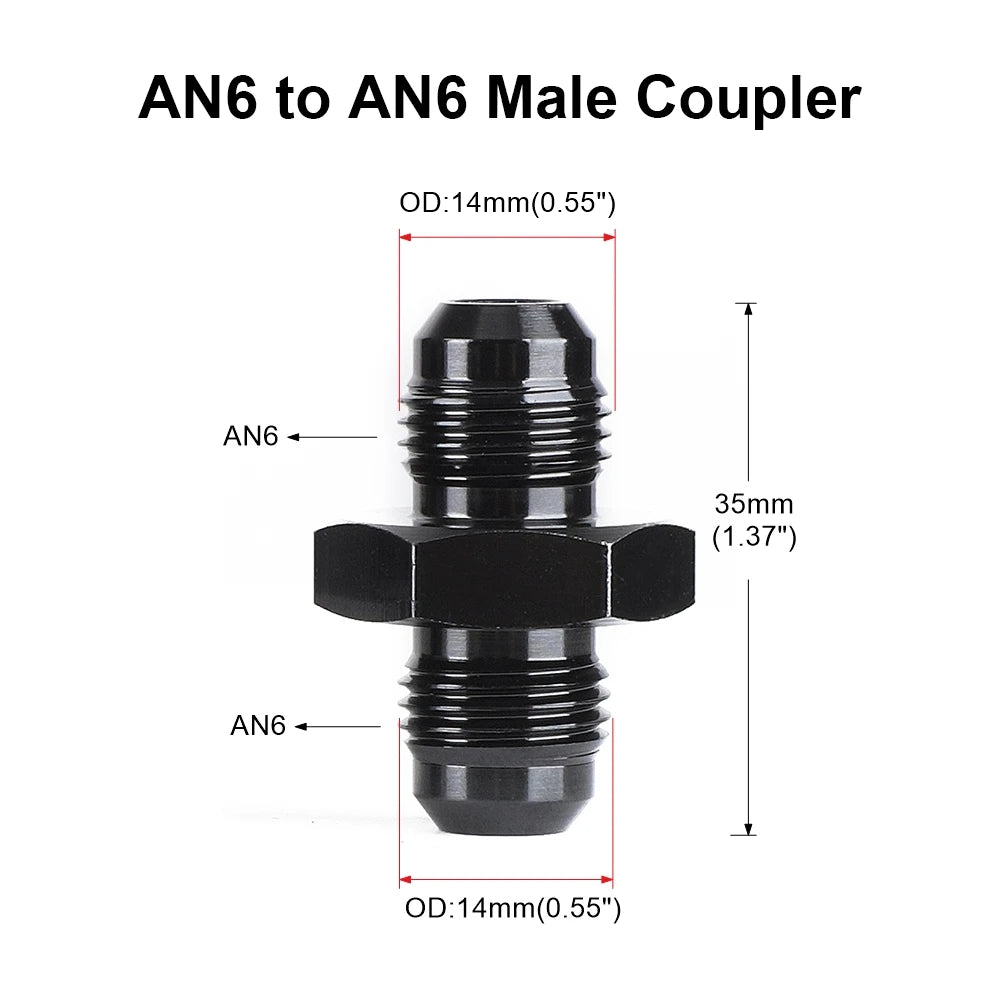 Oil Fuel Hose End Adapter an Straight AN Male To AN Male Coupler AN4 AN6 AN8 AN10 Fittings Aluminum Male Flare AN8 Fitting Tuck's Performance