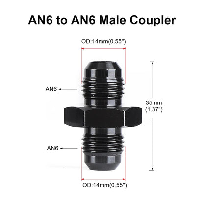Oil Fuel Hose End Adapter an Straight AN Male To AN Male Coupler AN4 AN6 AN8 AN10 Fittings Aluminum Male Flare AN8 Fitting Tuck's Performance