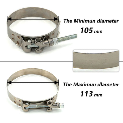 1 Pc 2.0" 2.25" 2.5" 2.75" 3.0" 3.25" 3.5" 4.0" T-Bolt Exhaust Clamp Intake Turbo Exhaust Intercooler Silicone Coupler Tuck's Performance