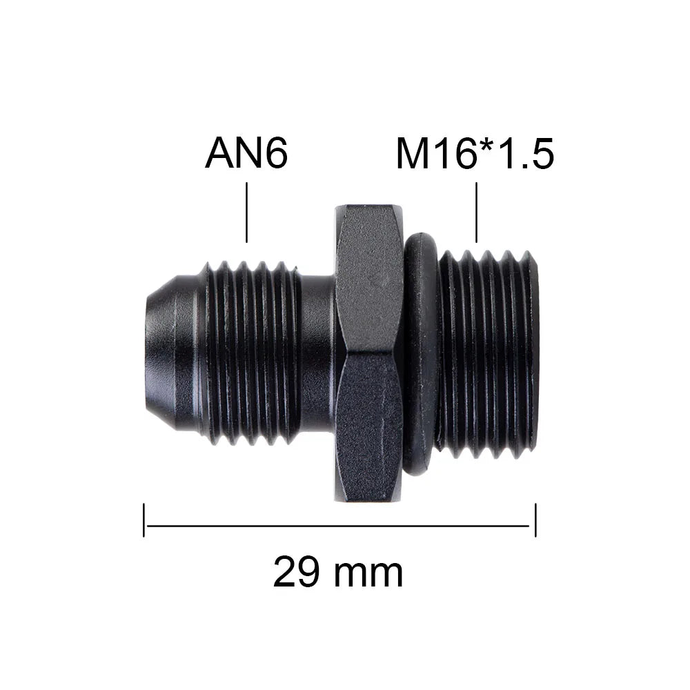 Universal Male 6AN AN6 to M10 M12x1.25/1.5, AN6 TO m16 M14x1.5, AN6 TO 1/4 3/8 1/2 npt Metric straight fitting Tuck's Performance