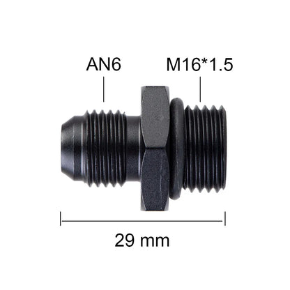 Universal Male 6AN AN6 to M10 M12x1.25/1.5, AN6 TO m16 M14x1.5, AN6 TO 1/4 3/8 1/2 npt Metric straight fitting Tuck's Performance