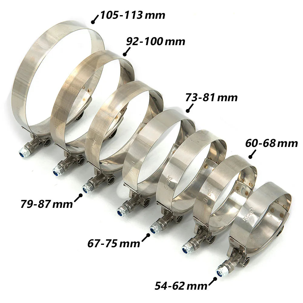 1 Pc 2.0" 2.25" 2.5" 2.75" 3.0" 3.25" 3.5" 4.0" T-Bolt Exhaust Clamp Intake Turbo Exhaust Intercooler Silicone Coupler Tuck's Performance