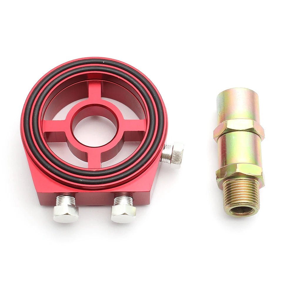Universal Aluminum Oil Filter Sandwich Plate Thread Adapter, Oil Cooler Pressure Temp Gauge Adapter Kit Tuck's Performance