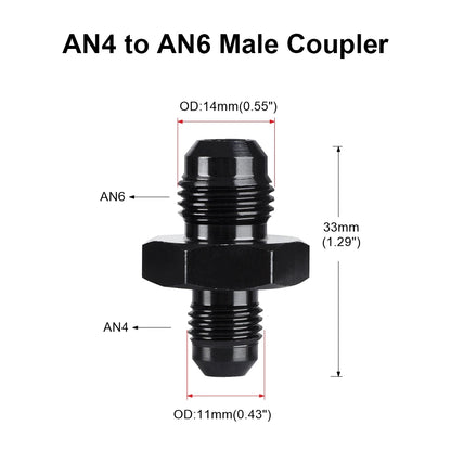 Oil Fuel Hose End Adapter an Straight AN Male To AN Male Coupler AN4 AN6 AN8 AN10 Fittings Aluminum Male Flare AN8 Fitting Tuck's Performance