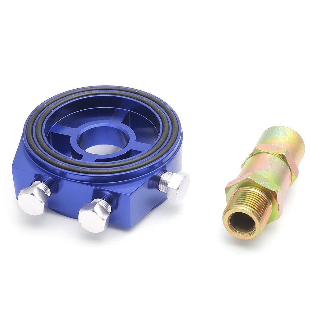 Universal Aluminum Oil Filter Sandwich Plate Thread Adapter, Oil Cooler Pressure Temp Gauge Adapter Kit Tuck's Performance