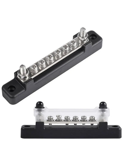 12V / 24V Universal 6-Way Battery Bus Bar – Power Distribution Block with Clear Cover (150A) Tuck's Performance