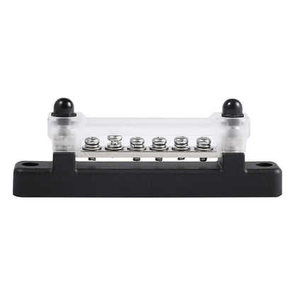 12V / 24V Universal 6-Way Battery Bus Bar – Power Distribution Block with Clear Cover (150A) Tuck's Performance