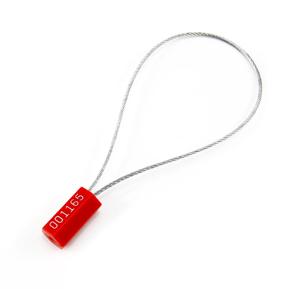 Tamper-proof numbered cable seal - red
