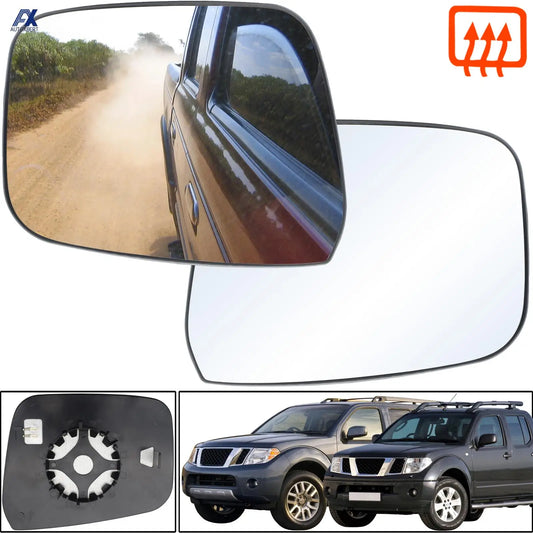 Left & Right Hand Side Wing Mirror Glass Heated Convex for Nissan Navara D40 2005 - 2013 Pathfinder R51 2005 - 2012 Rear View Tuck's Performance