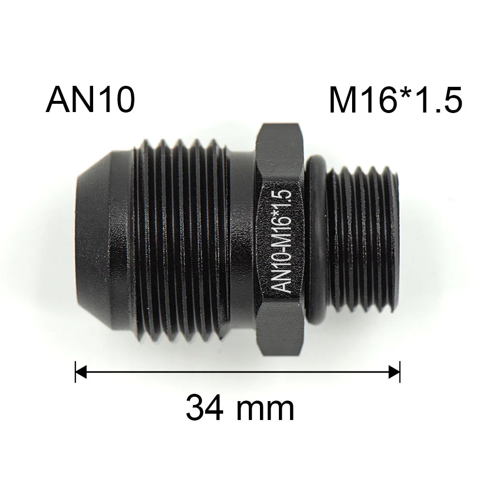 1Pcs Aluminum Alloy AN6/AN8/AN10/AN12 to AN/M14/M16/M18x1.5 Metric Fuel Hose Adapter Pipe Thread Fitting for Oil Cooler System Tuck's Performance