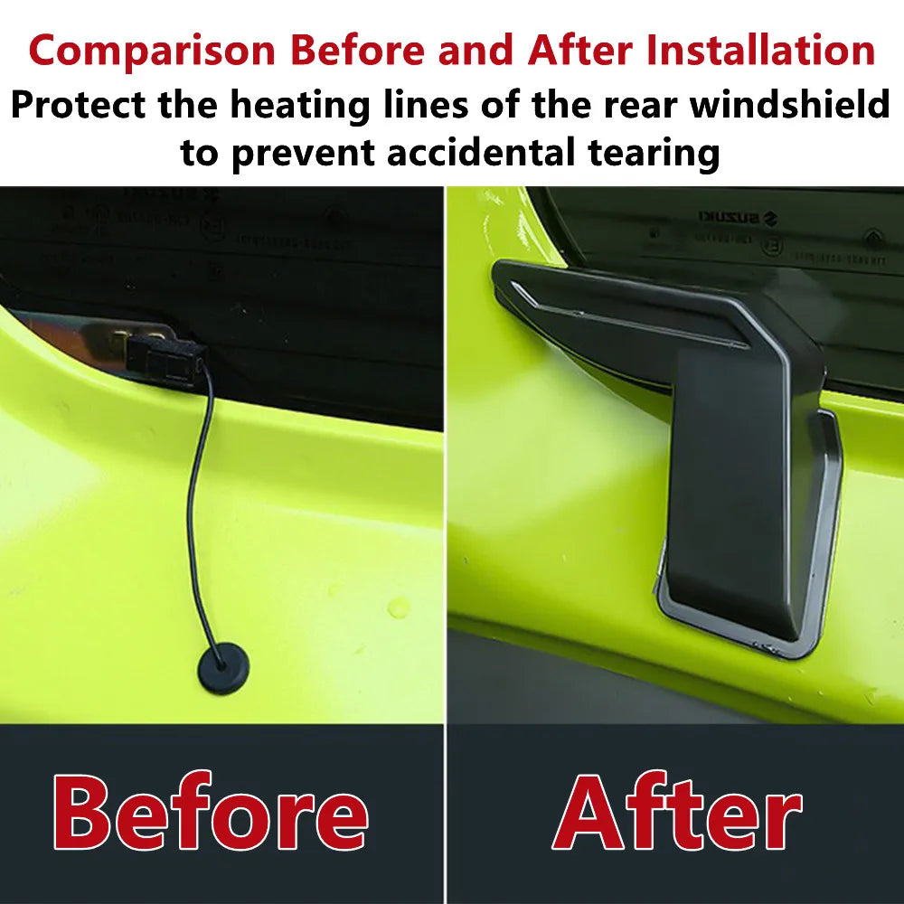 Car Rear Windshield Heating Wire Protection Demister Cover for Suzuki Jimny JB64 JB74 2019-2025 Interior Accessories Black ABS Tuck's Performance