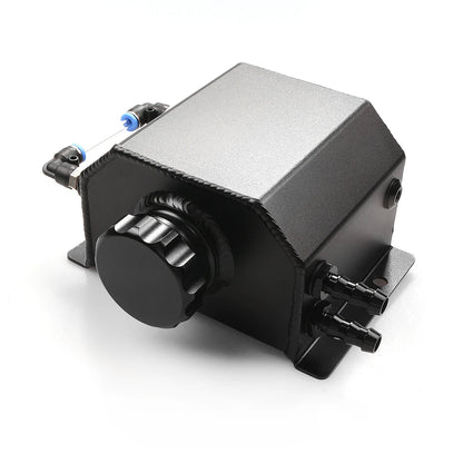 Universal 1L/2L Aluminum Oil Catch Can Reservoir Tank Engine Coolant Radiator Overflow Oil Fuel Tank With Drain Plug Breather Tuck's Performance