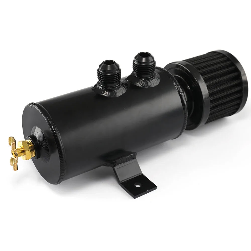 750ml Aluminum AN10 Oil Catch Can Exhaust Reservoir Tank with Breather Filter Baffled Kit Fuel Tank OCC-1011 Tuck's Performance
