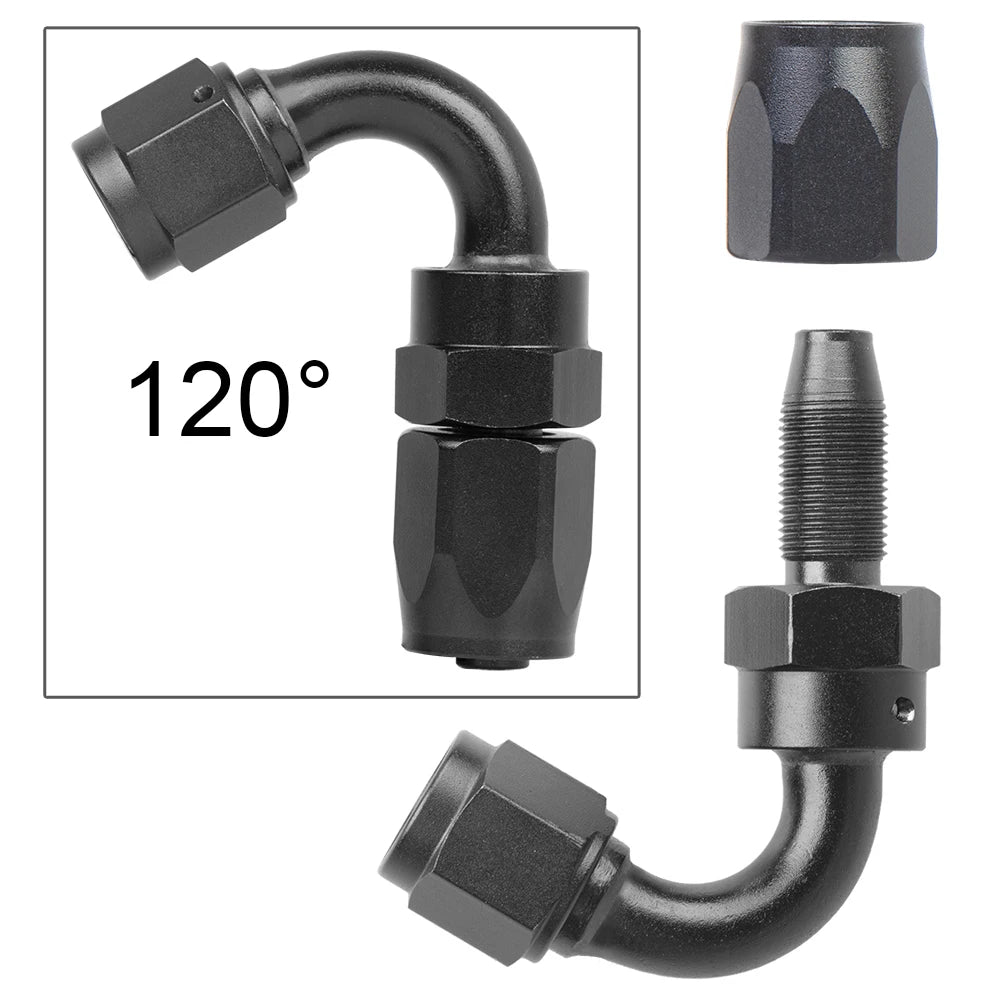 1PCS AN6 AN8 AN10 Straight 45 90 120 180 Degree Oil Fuel Swivel Hose End Fitting Oil Hose End Adaptor