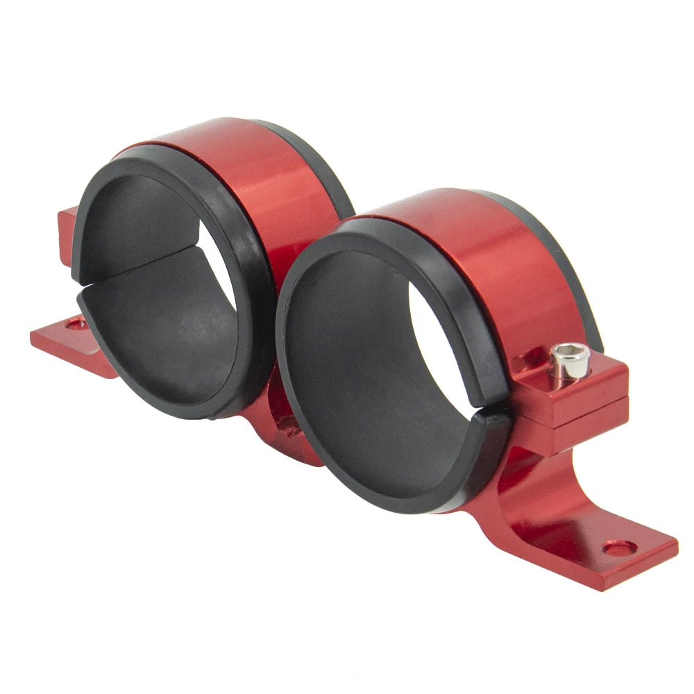 Free Ship Dual Twin Fuel Pump Mount Bracket 60MM & Fuel Filter Clamp 50mm Cradle For Car Modified BLACK RED BLUE Tuck's Performance