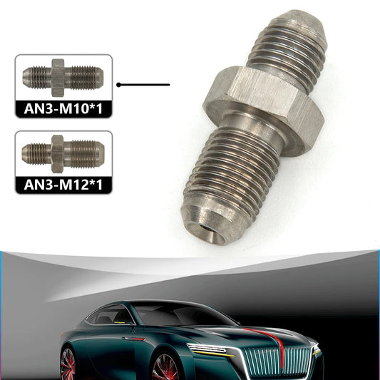 Universal AN3 to M10x1/AN3 to M12x1.0 Male Flare Stainless Steel Brake Hose Clutch Line Oil Hose Fitting Adapter Car Accessories Tuck's Performance